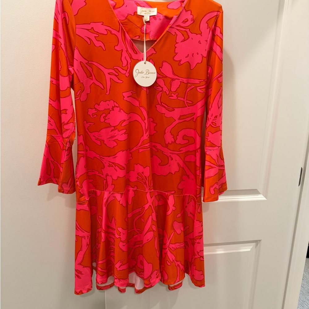 Julie Brown Vivid Orange and Pink Dress